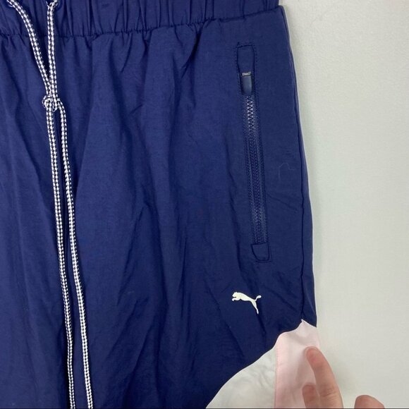 Selena Gomez Puma Bold Rugby Track Pants Oversized Blue White Size XS Stretch - Picture 7 of 16